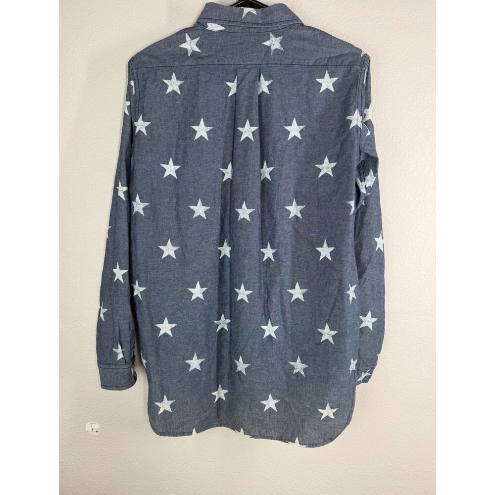 Denim & Supply Ralph Lauren Womens Button Up Chambray Top M Star Print Western - Picture 4 of 8